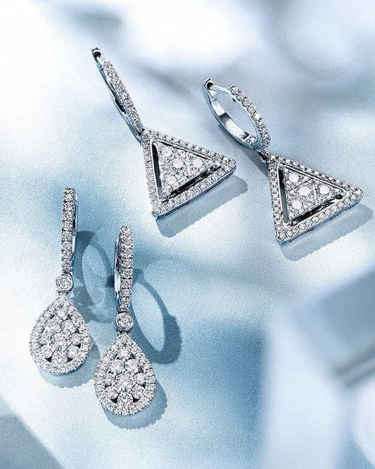 Elegance Triangle Diamond Earrings