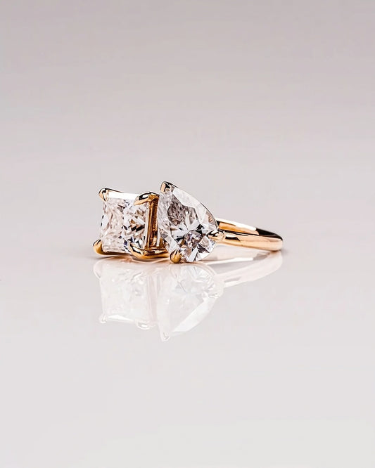 Elegance Toi et Moi Dual Diamond Ring