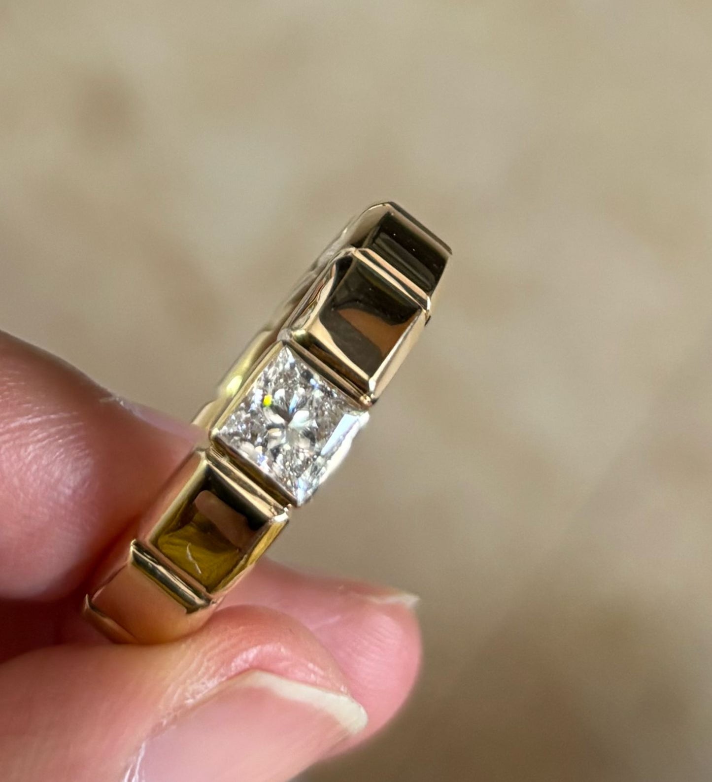 Aegis Brick Band – Princess-Cut Lab Diamond Ring