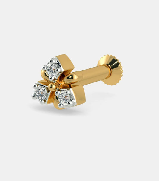 Radiant Clover Diamond Nose Stud