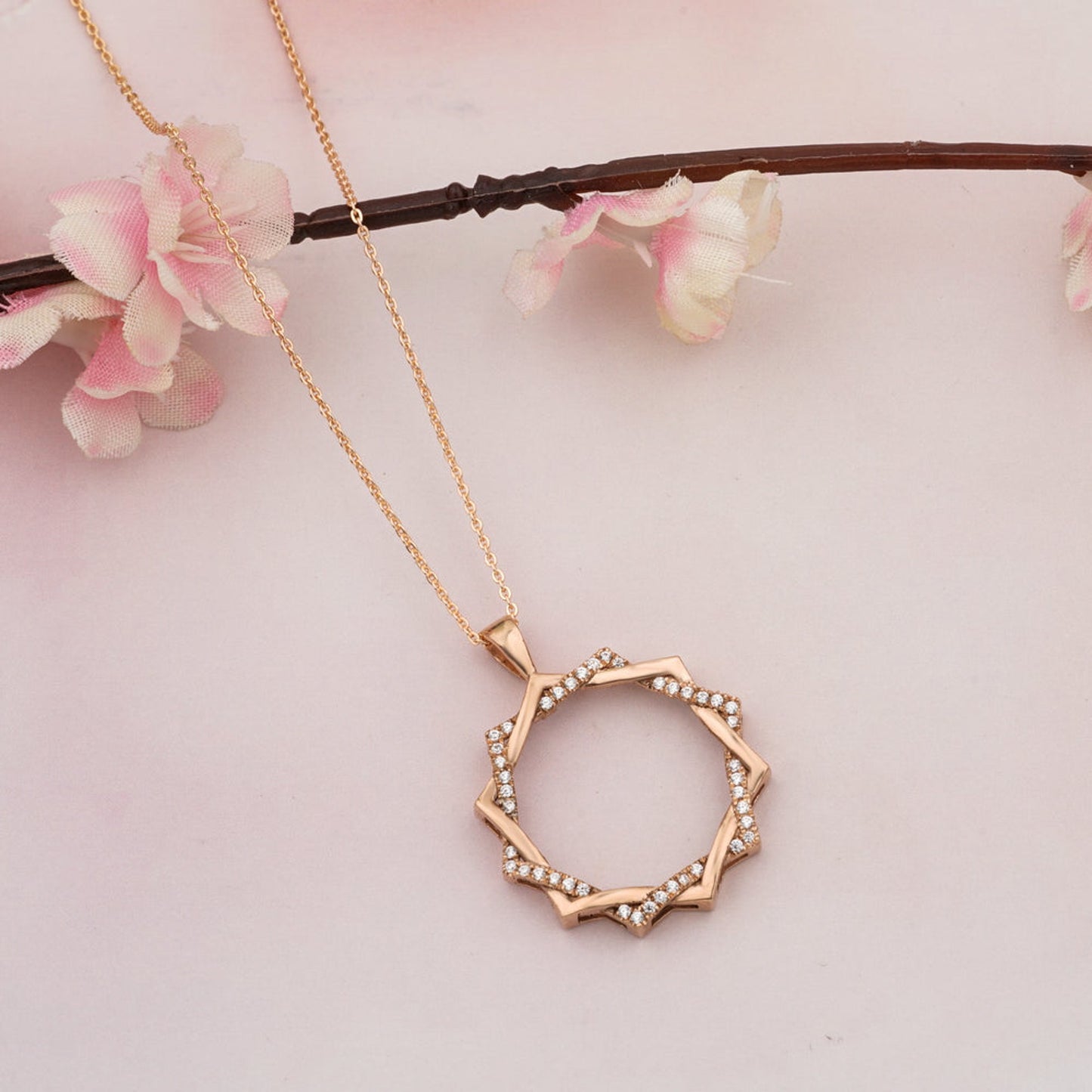 Sunlit Octagon Diamond Pendant