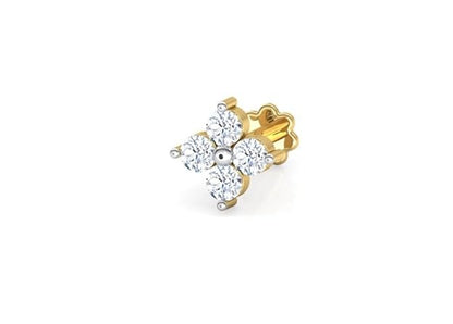 Floral Sparkle Diamond Nose Stud