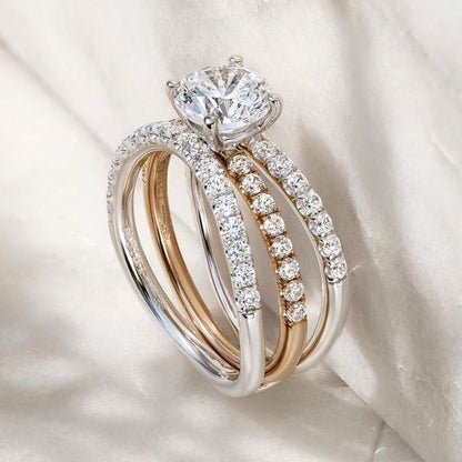 Solitaire Trinity Aura Ring