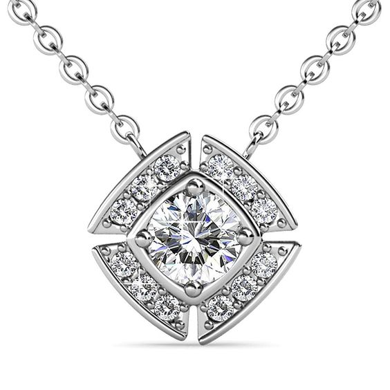 Solitaire Compass Star Pendant  - 0.5 Carat