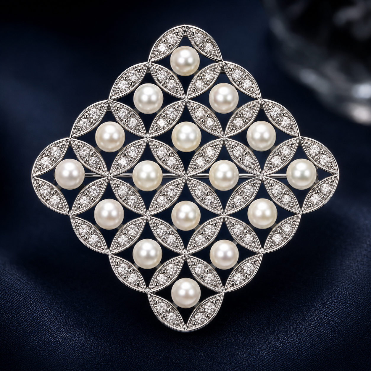NESH Pearl Lattice Statement Brooch