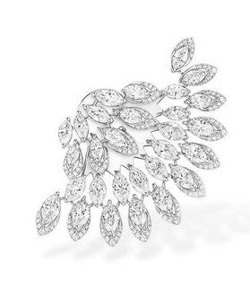 Marquise Leaf Diamond Brooch