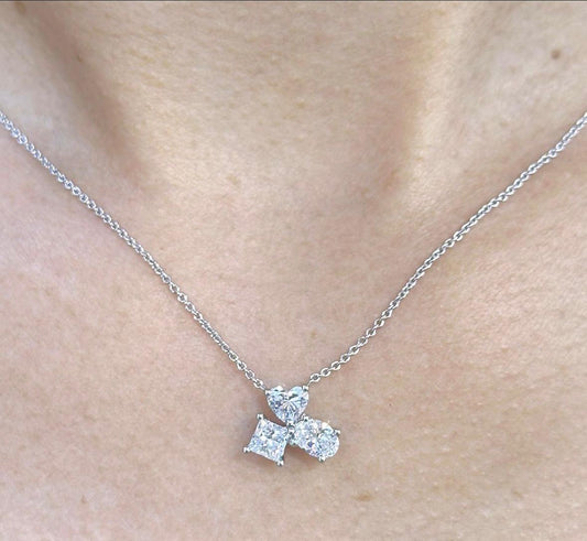 Tri-Spark Diamond Necklace