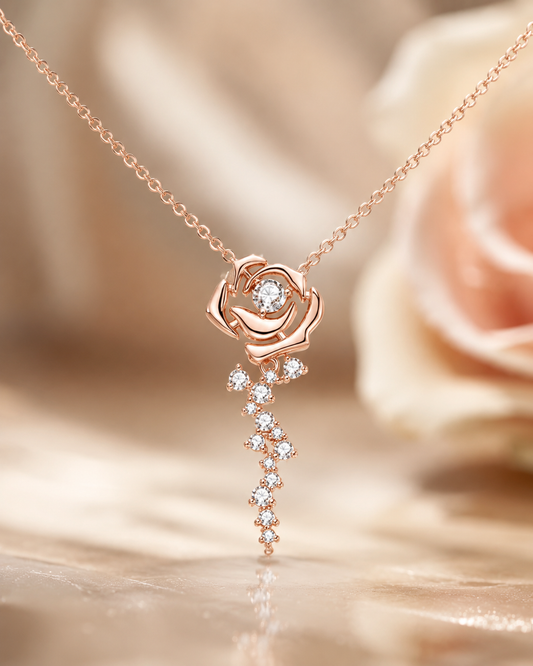 NESH Rose Bloom Diamond Pendant Necklace