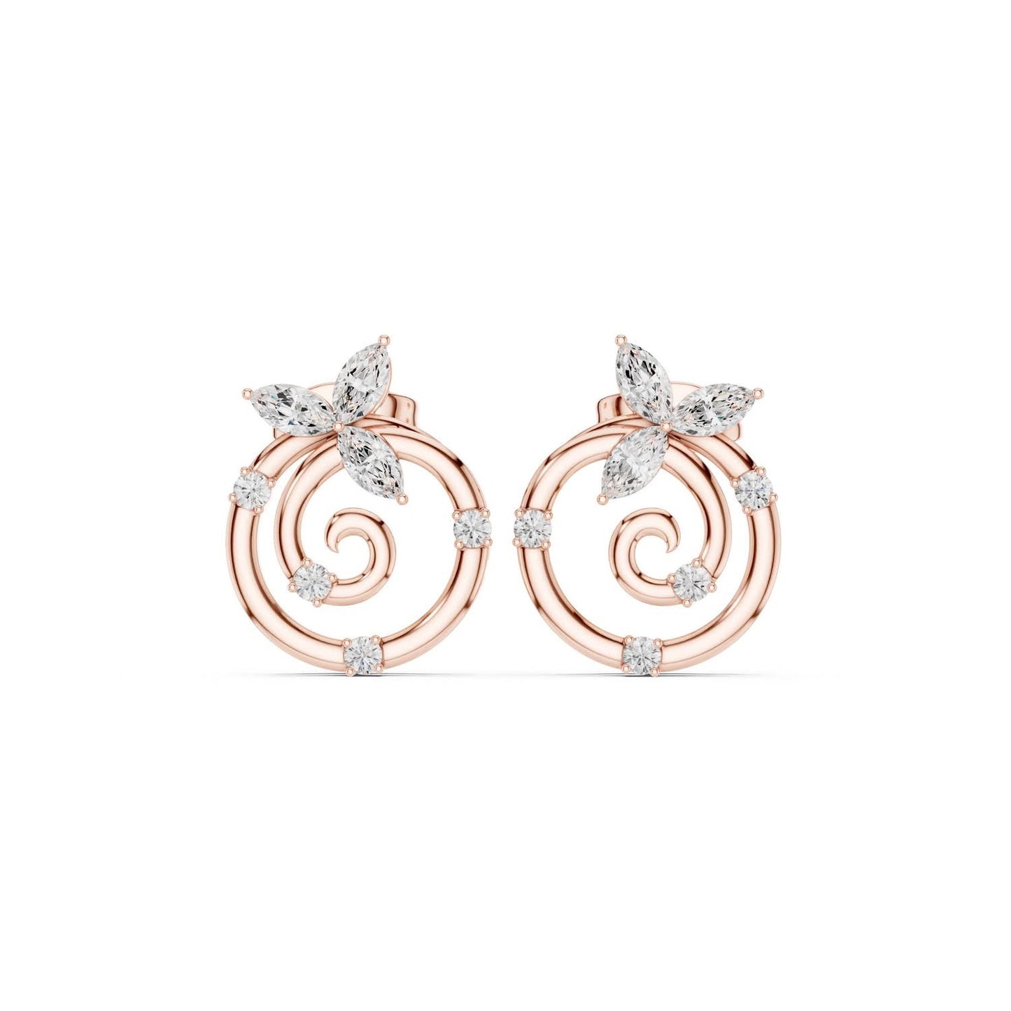 NESH Enchanted Bloom Spiral Earrings