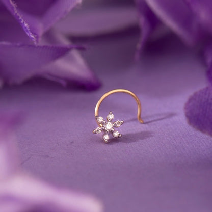 Snowflake Sparkle Diamond Nose Ring