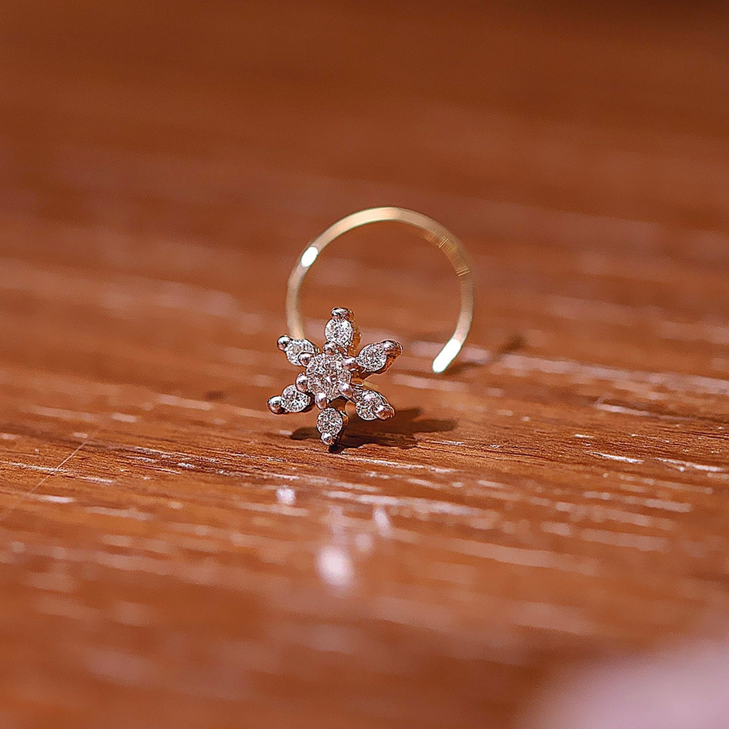 Snowflake Sparkle Diamond Nose Ring