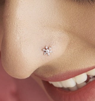 Snowflake Sparkle Diamond Nose Ring