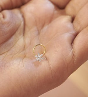 Snowflake Sparkle Diamond Nose Ring